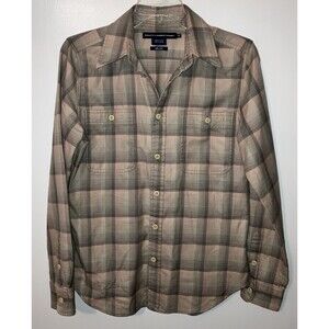 Ralph Lauren Sport Tartan Plaid Womens 12 Slim Fit Pocket Button Shirt Cabincore